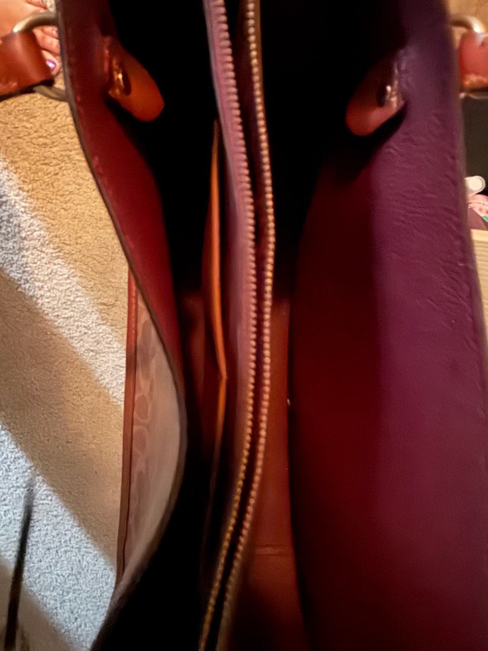 Coach Tan/Brown Signature Canvas Tote - Picture 2 of 7